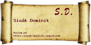 Sisák Dominik névjegykártya